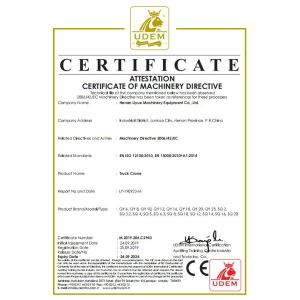 Henan Liyue Machinery Equipment Co., Ltd. Certifications