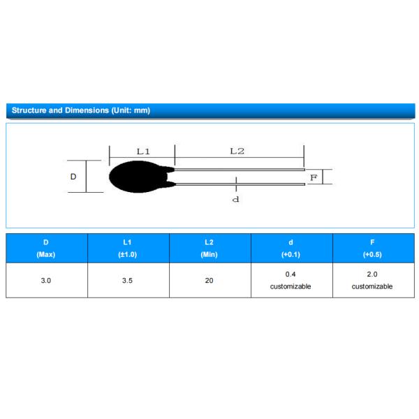 MF52-CP Serise MF52-103F3380FBCP Pearl Shape Temperature Measurement Ntc / Ntc Thermistor