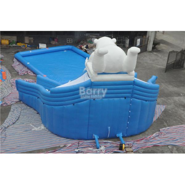 Giant Beautiful New Bear Swimming Pool Slide , Inflatable Pool Slide For Amusement Park