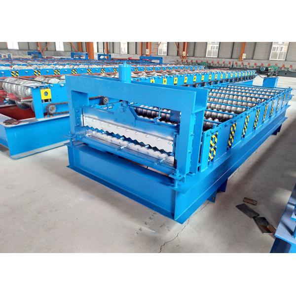 PPGI Color Steel Roll Forming Machine , Corrugated Roof Sheet Machine With Smooth Feed Plate