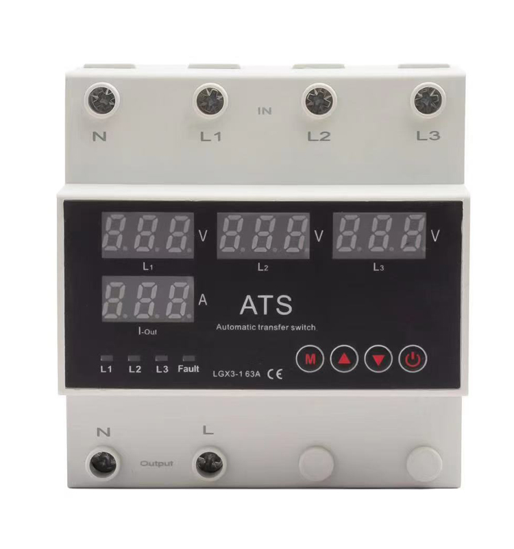 Automatic Transfer Switch (ATS) PC 63A/100A Three Phase Uninterrupted Power Stabilizer Voltage Protector Phase Selector