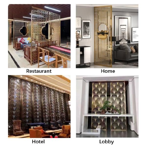 Interior Gold Laser Cut Metal Privacy Screen Customized Color And Size