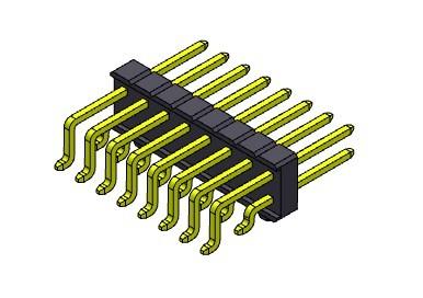 Cheap Pin Header Connector 2.54mm Single Row  SMT TYPE With Pegs 2*2PIN To 2*40PIN H=2.54MM for sale