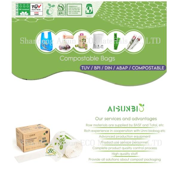 Home Plastic Compostable Bin Liners Bags 30L En13432 Certified
