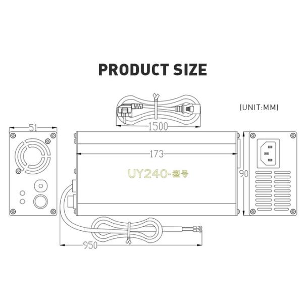 Multi Voltage Electric Scooter Charger 12V 24V 36V 48V With Silent Cooling Fan