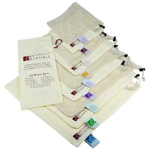 12x17'' Organic Unbleached Cotton Storage Bag Double Stitched