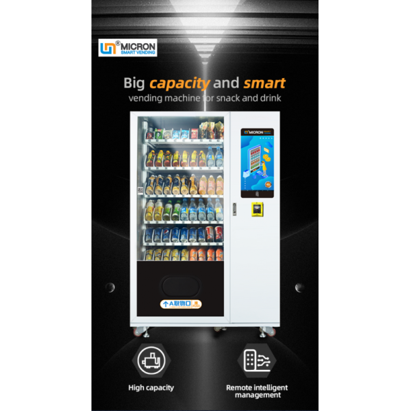 Snack Food Vending Machine Featuring Top Mounted Light Box for High Visibility and Vending Performance in Busy Commercial Areas