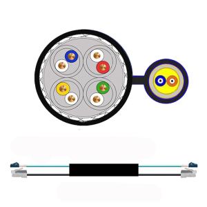4G 5G CPE CAT6A FTP 2 Core OM4 SOS Armor Fiber Optic Network Cable