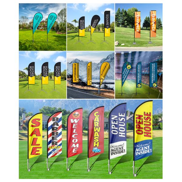 Advertising Wave Teardrop Beach Flag , 5.6m Custom Printed Teardrop Flags