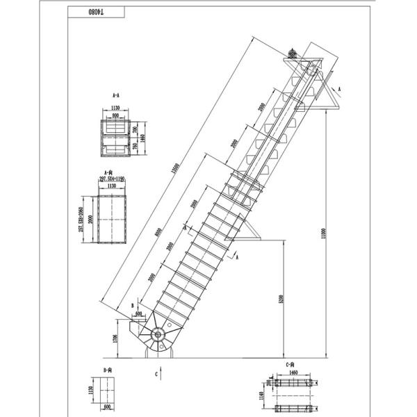 High Efficiency Dehydrated Bucket Elevator Conveyor For Coal Preparation