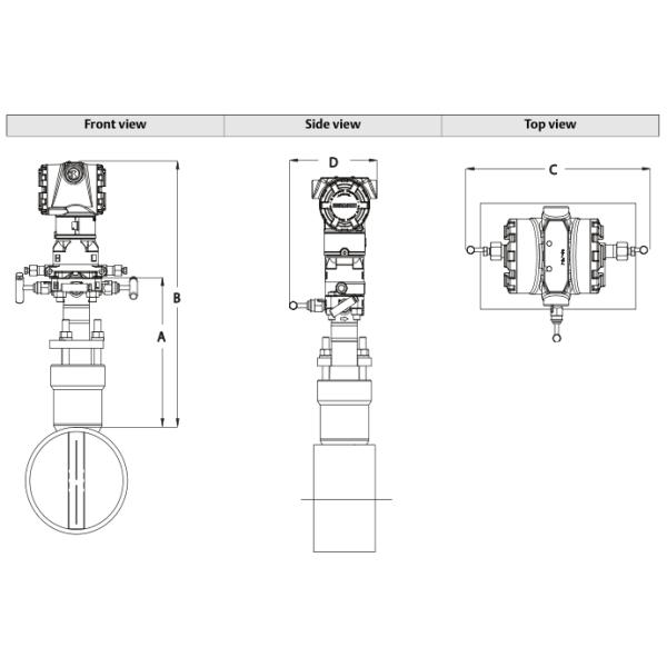 4-20 MA HART Pressure Temperature Transmitter 3051CFA Pak Lok Annubar Flow Meter