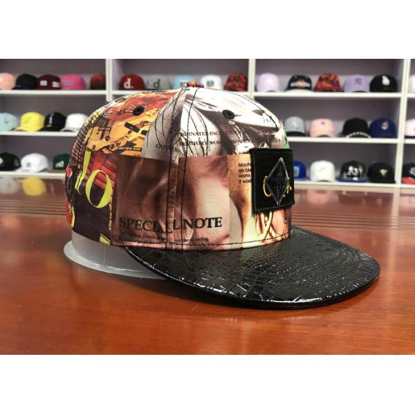 Fashionable Hip Hop Flat Snapback Cap Self - Fabric Strap Woven Label