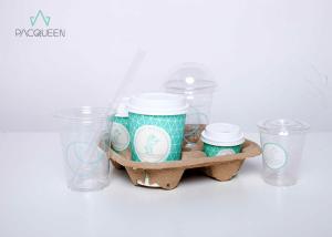 China Heat Insulated Custom Disposable Paper Cups Leak Proof With White PS Lids on sale