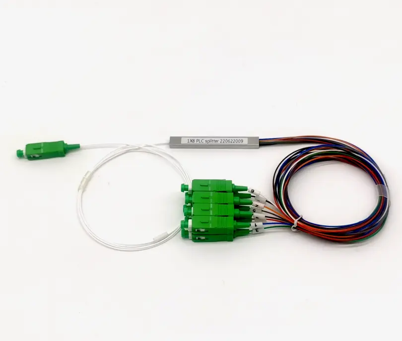 Customized FTTH Fiber Optic Splitter 1x8 PLC Mini Steel Tube Type