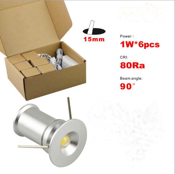 Cheap 6pcs 1W recessed Mini LED light lamp decorate wall panel Spotlight Driver+wire Kit for sale