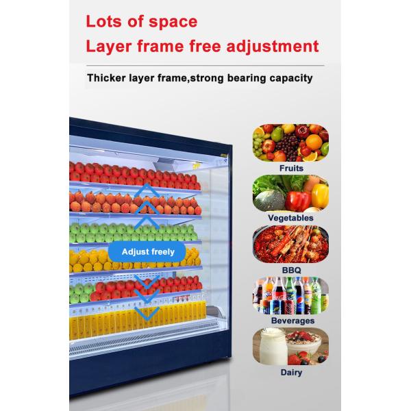 Remote Cooling Multideck Open Chiller Semi Vertical For Hotel