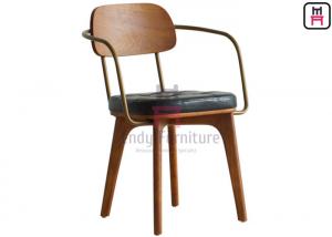 Best Rubber Wood Wood Restaurant Chairs No Folded With / Without Metal Armrest Armour wholesale