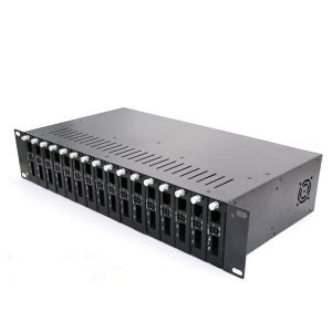 Best Rack Mount Fiber Media Converter Chassis 2U 16 Slots With Dual Power wholesale