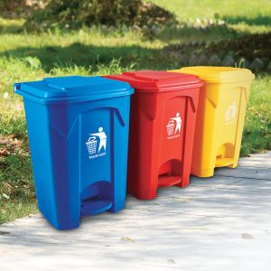Plastic 50l Wheelie Bin Plastic pp Material Foot Pedal Dustbin