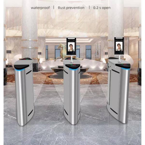 Fast Speed Security Flap Turnstile Gate With Face Recognition / RFID Access Control
