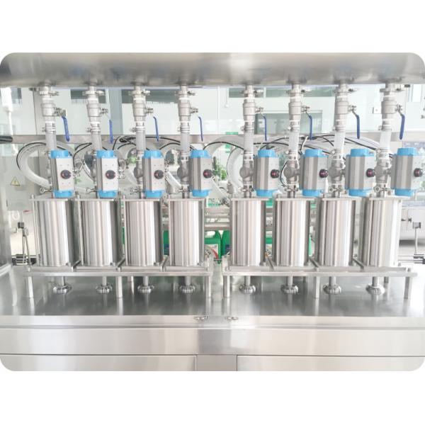 8 Nozzles Automatic Piston Filling Machine High Speed 1800BPH 1-5L