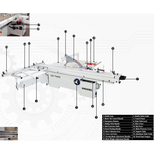 Woodworking Multifunction Sliding Table Saw with Cutting Extension Table 640*680*70mm
