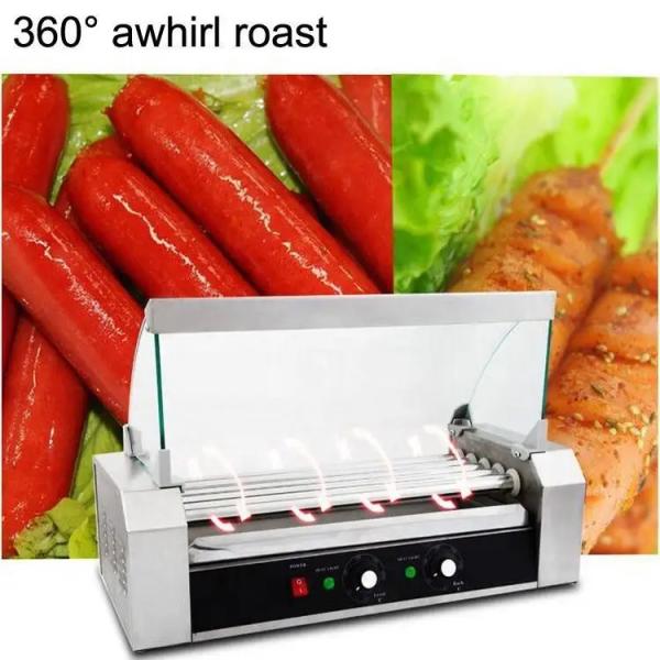 Steel Commercial Snack Food Equipment Hot Dog Making Machine Dual Temperature Control