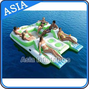 Best Capacity 6 Persons Inflatable Island Floating Lounge Inflatable Water Lounge wholesale