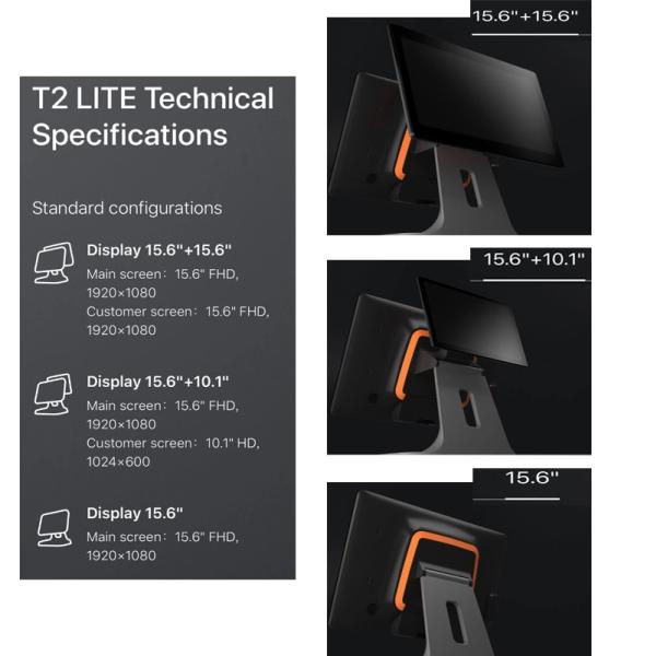 15.6'' Dual Touch Screen POS Terminal Match Biometric Payment