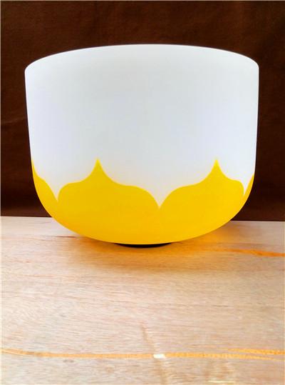 Cheap Top Qulity Yellow Chakra Lotus Set Quartz Crystal Singing Bowls 440HZ  Factory Sell Directly for sale