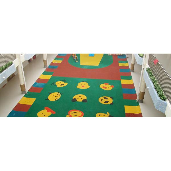 Acrylic Epdm Seamless Flooring , Epdm Playground Surface Compression Resistance