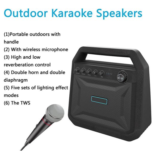 Outdoor Battery Powered Bluetooth Speaker Bluetooth Amplifier Karaoke TWS Speaker Box