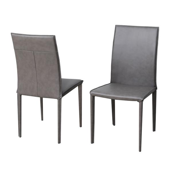 Contemporary Stylish Leather Dining Chairs Customized With Resilience