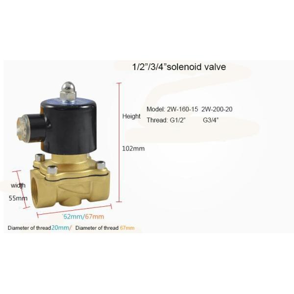 Direct Acting Water Air Oil N/C 2Way 20mm 3/4" Brass Solenoid Valve 24vdc