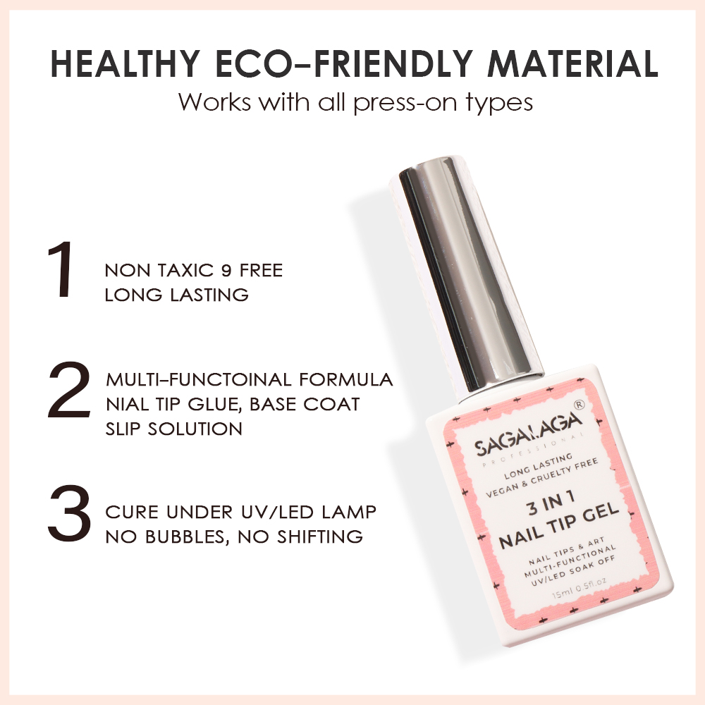False Nails Decoration Glue SAGALAGA 15ml Nail Soft Gel Tip Gelly Tips Nail Glue Uv Lamp Gel for Nail Extensions