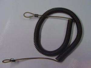 Innovation stainless steel clip w/coil loop ends flex security coil strap rope black