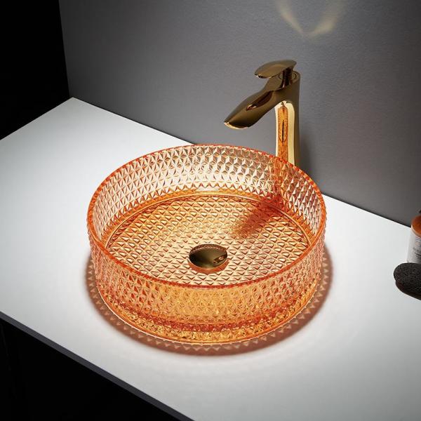 Cheap Bathroom Vessel Sink Bowls Glass Italy Design High End Table Top Counter Wash Basin for sale