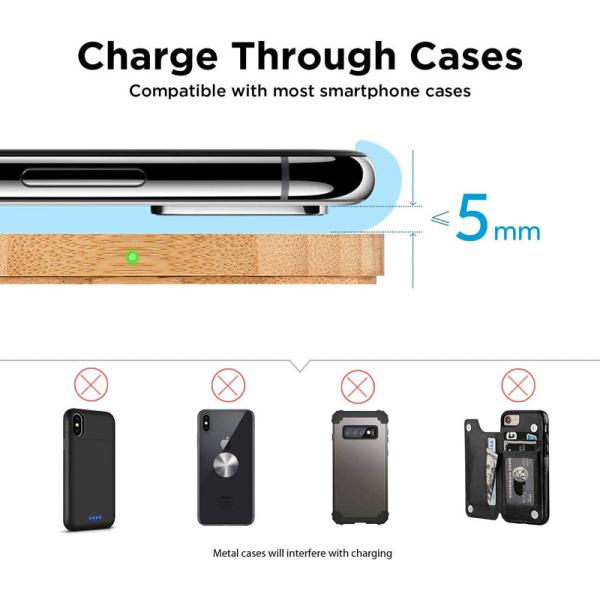 Wooden Bamboo PCB Desktop Wireless Charger 10W Pad Customized Logo