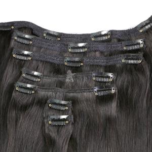 Best Premium Quality #1 Colored Silky Straight Indian Remy Clip in Human hair extension wholesale