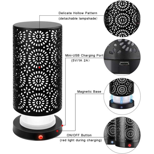 Outdoor 2Pcs 72mm×H140mm Led Flickering Flame Lantern USB Rechargeable