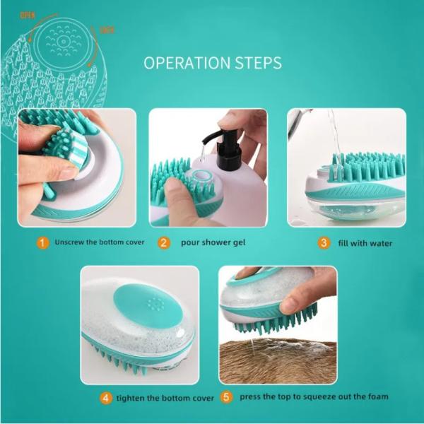 ABS Pet Wash Brush Bath Massage Brush Soft Silicone Bristles