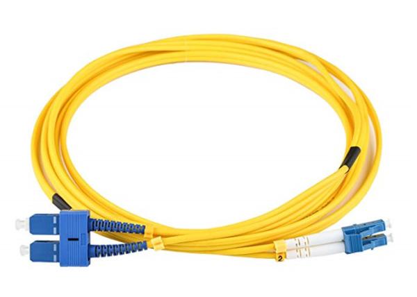 Cheap SC To LC Fibre Optic Patch Leads LSZH 9/125 Yellow Jacket Multiple Sizes Available for sale