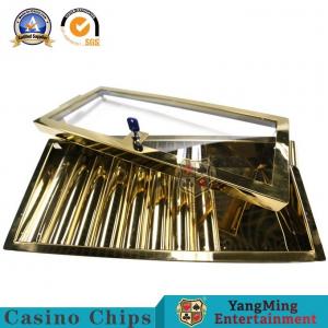 Best Titanium Gold Single Layer Plating Locked Chip Tray For Private Clubs Metal Chip Box Poker Table Table Accessories wholesale
