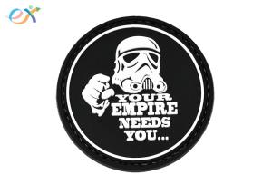 Best Custom Round Shape Skull PVC Rubber Patches With Hook And Loop Backing wholesale