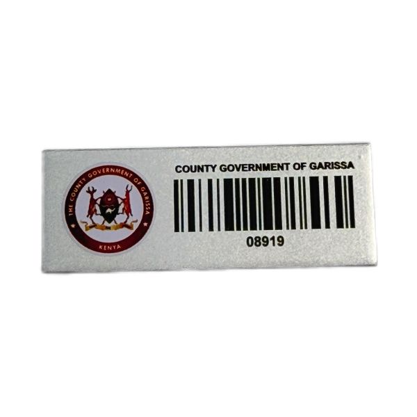 Custom Aluminum QR Code Name Plates Printed Aluminum Inventory Tags