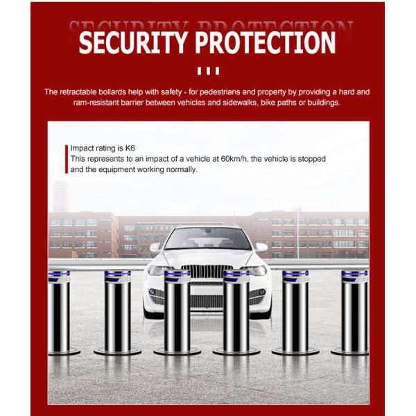 Commercial Automatic Bollards Electric Retractable Bollard with LED Light Anti-Terrorism Crash-Rated Barrier