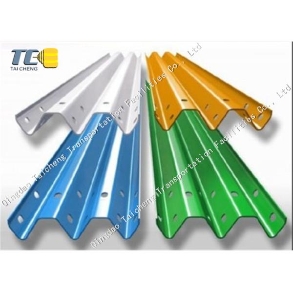 Galvanized Steel W Beam Crash Barrier 1000 Meters Silver Color CE Approved