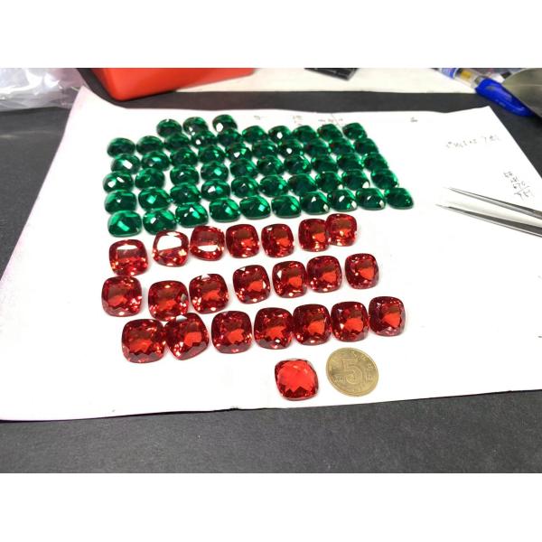 Customized Al2O3 Ruby And Sapphire Gems Lab Created Princess Cut For Rings
