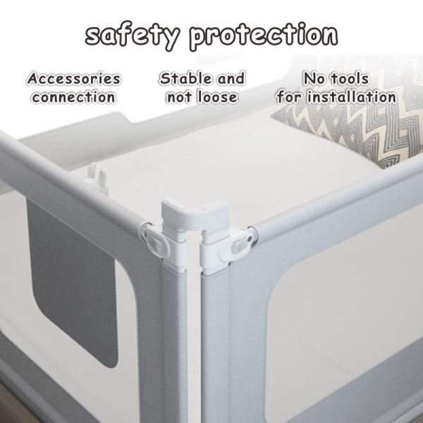 Toddler Nylon Bed Side Protector , Washable Extra Tall Bed Rail