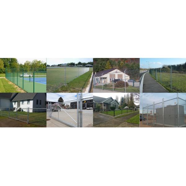 Round Post 1.8m Chain Link Mesh Fence PVC Coated Diamond Shape